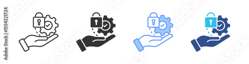 Execute Multi Style Icon Set Vector 