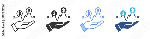 Revenue Multi Style Icon Set Vector 