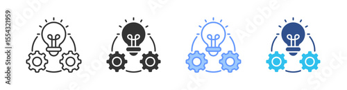 Implementation Multi Style Icon Set Vector 