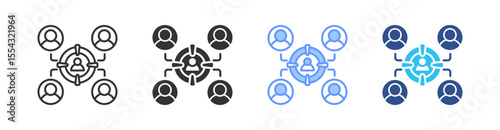 Target Multi Style Icon Set Vector 