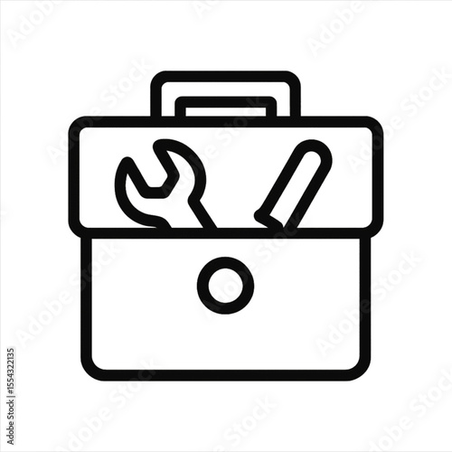 Icon Tool box with wrench and screwdriver transparent background