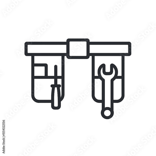 Tool belt with screwdriver and wrench