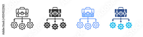 Diversification Multi Style Icon Set Vector 