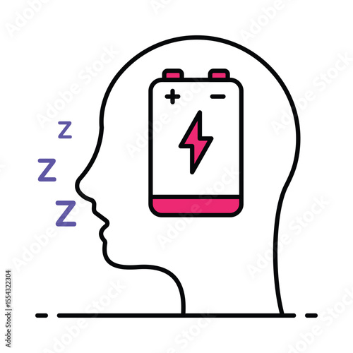 Tiredness Vector Filled outline illustration style icon. EPS 10 file