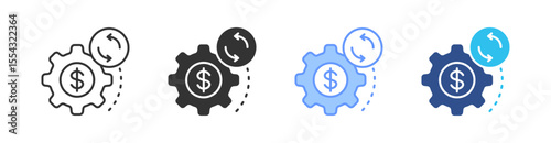 Process Multi Style Icon Set Vector 