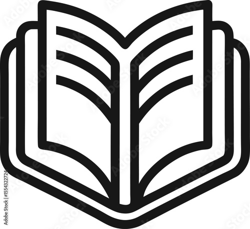 Reading book outline vector