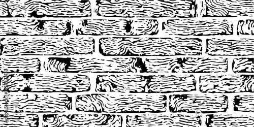 Seamless black and white brickwork pattern design for backgrounds