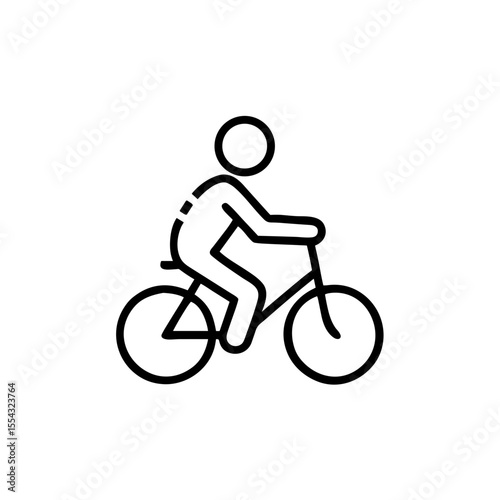 Child Riding Bicycle Icon for Outdoor Activities Blogs, Safety Education Materials, Fitness Apps, Family Recreation Guides and Children's Sports Websites