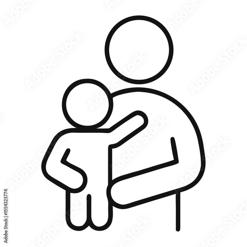 Parent Holding Child Icon for Family Websites, Parenting Blogs, Childcare Services, Emotional Development Resources and Attachment Parenting Guides