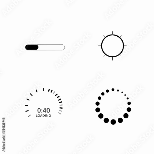 Sleek loading icons perfect for modern apps elegant design progress indicators