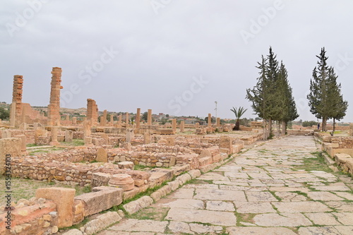 Ancient Roman Archaeological Site of Sbeitla in Tunisia, Popular Tourist Destination with Preserved Ruins