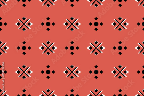 Geometric ethnic seamless pattern  design for  carpet fabric tiles.Vector background.
