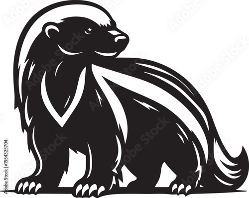 Wallpaper Mural Honey Badger Vector in black and white  Torontodigital.ca