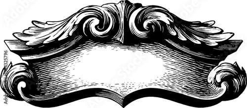 Elegant baroque volute pediment with ornate scrollwork for decorative design