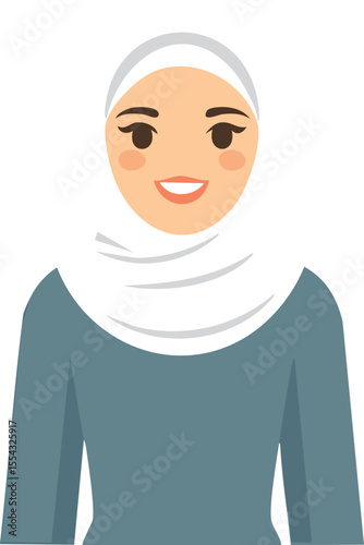 Vector of Muslim Woman Wearing Hijab