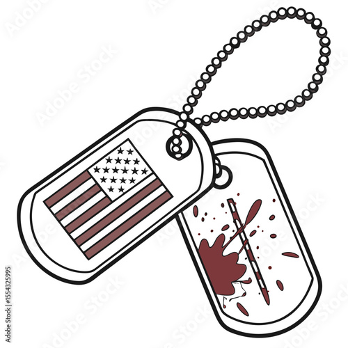 American Military Dog Tags A poignant illustration of sacrifice and service, symbolizing the ultimate commitment to duty and country.