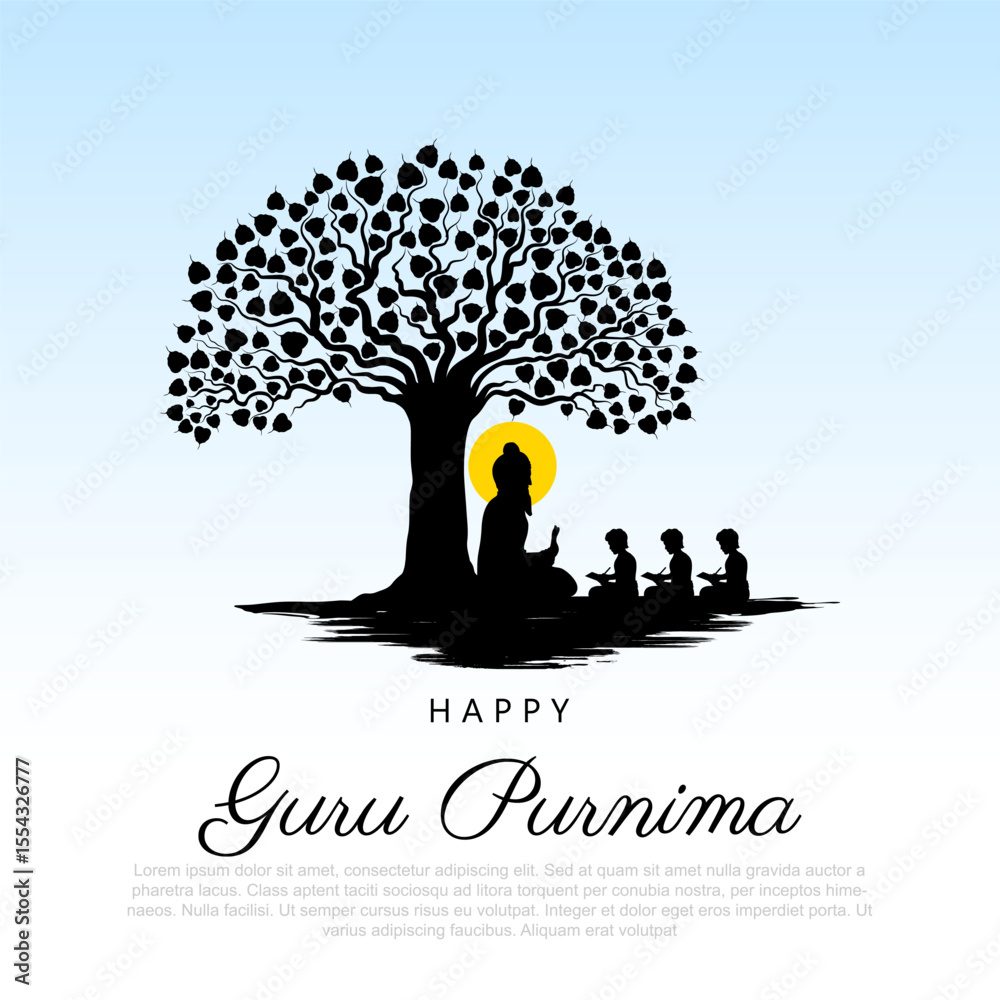 Obraz premium religious holiday background for Happy Guru Purnima festival celebrated in India