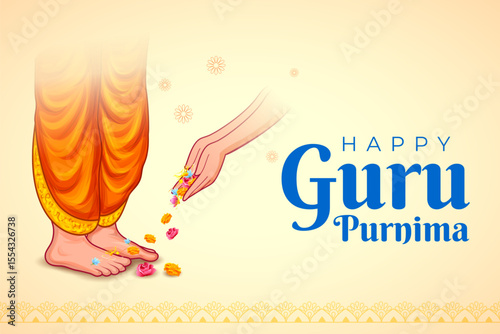 religious holiday background for Happy Guru Purnima festival celebrated in India