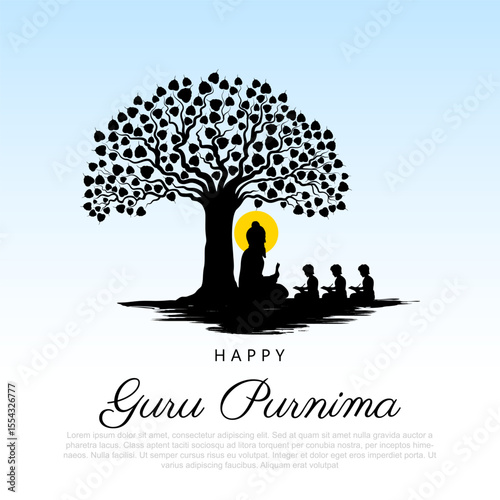 religious holiday background for Happy Guru Purnima festival celebrated in India