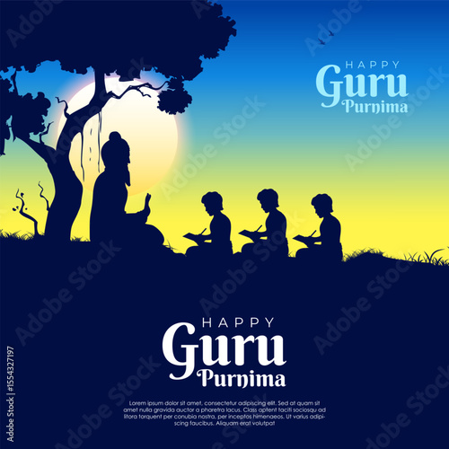 religious holiday background for Happy Guru Purnima festival celebrated in India