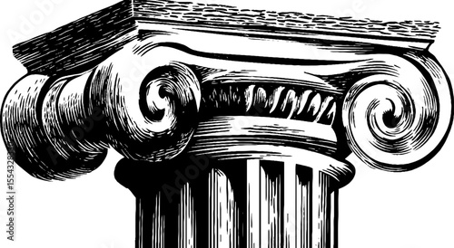 Intricate corinthian column capital design for historical architecture projects