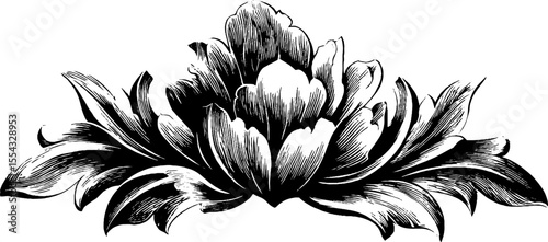 Vintage damask floral medallion motif and arabesque design for decorative art