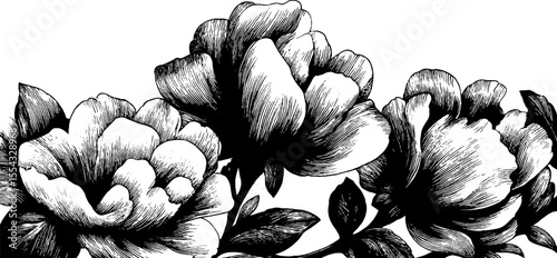 Elegant damask floral repeat with scalloped edge design for decorative projects