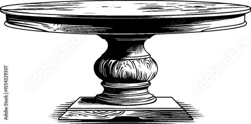 Neoclassic dining table with pedestal base design for interior decor