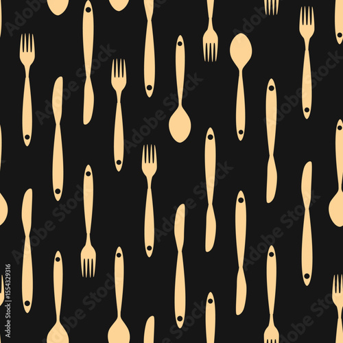 Forks Spoons Luxury trendy useful design gorgeous abstract vector illustration artwork