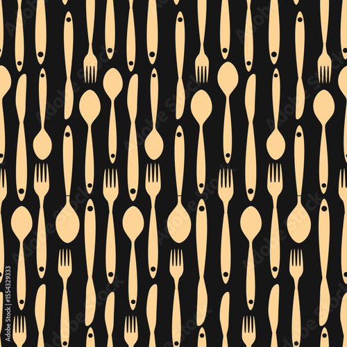 Forks, Spoons Luxury trendy useful design gorgeous abstract vector illustration artwork
