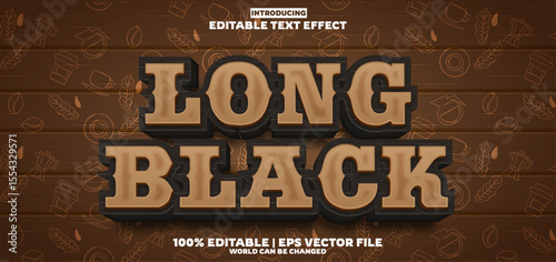 Long black editable text effect in Vintage trend style