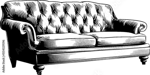 Neoclassic elegant sofa with fluted legs design for home decor and antique furniture lovers