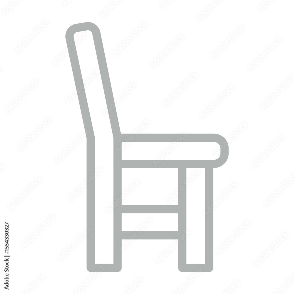 Author Chair Vector Line Grey Icon Design