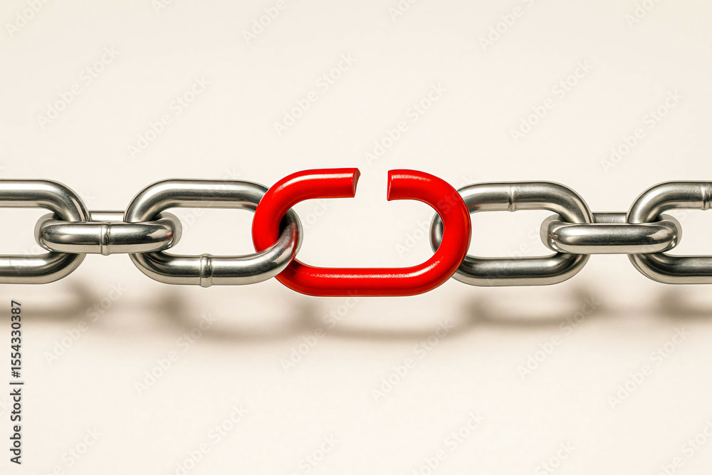 Obraz premium Broken Red Chain Link