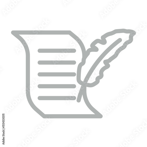 Manuscript Vector Line Grey Icon Design