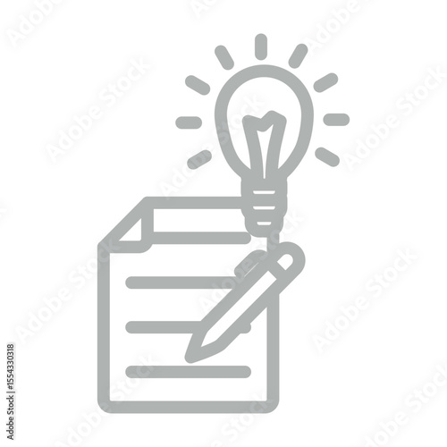 Creative Writer Vector Line Grey Icon Design