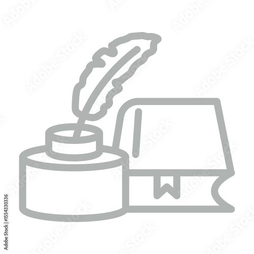Literary Vector Line Grey Icon Design