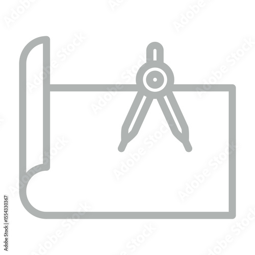 Drafting Vector Line Grey Icon Design