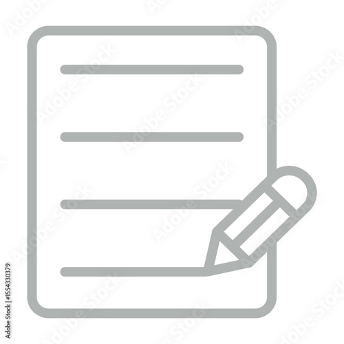 Script Page Vector Line Grey Icon Design