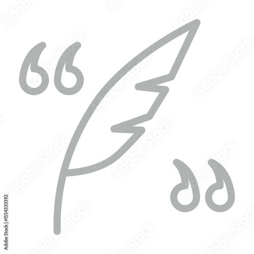 Author Quote Vector Line Grey Icon Design