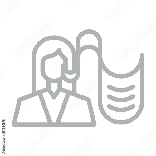 Storyteller Vector Line Grey Icon Design