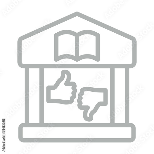 Literary Critic Vector Line Grey Icon Design