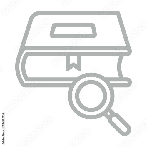 Book Review Vector Line Grey Icon Design