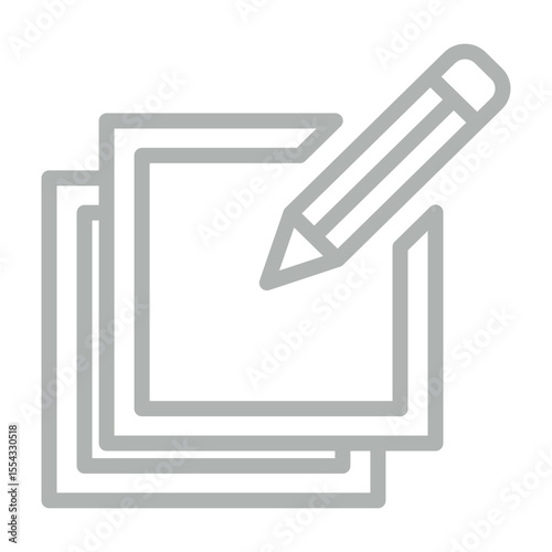 Copy Editing Vector Line Grey Icon Design