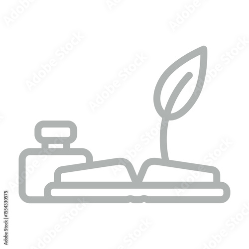 Memoir Vector Line Grey Icon Design