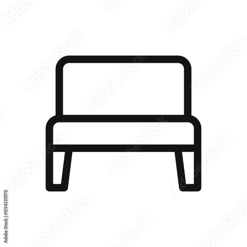 Office bench line icon, office bench seating vector symbol with editable stroke