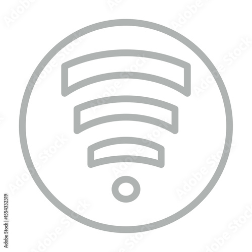 Wireless Connection Vector Line Grey Icon Design