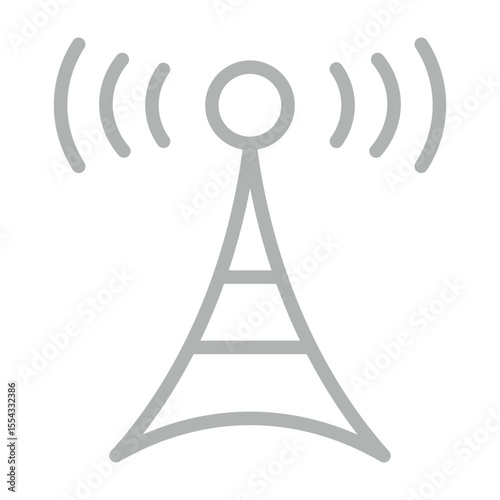 Telecom Revolution Vector Line Grey Icon Design