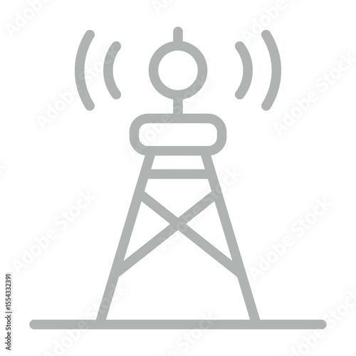 5G Infrastructure Vector Line Grey Icon Design