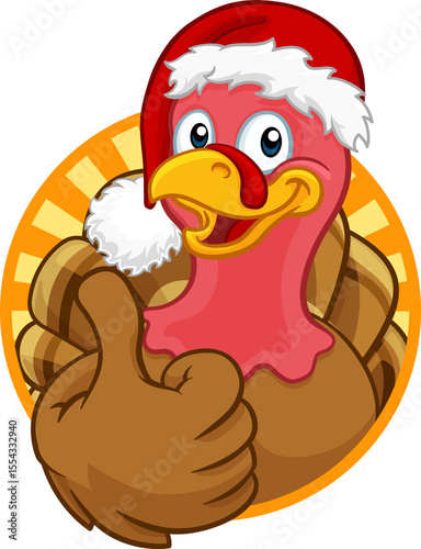 Turkey In Santa Hat Christm...